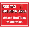 5S Supplies 5S Red Tag Area Sign Aluminum Hanging Sign V5 22in x 18in HS-REDTAG-V5